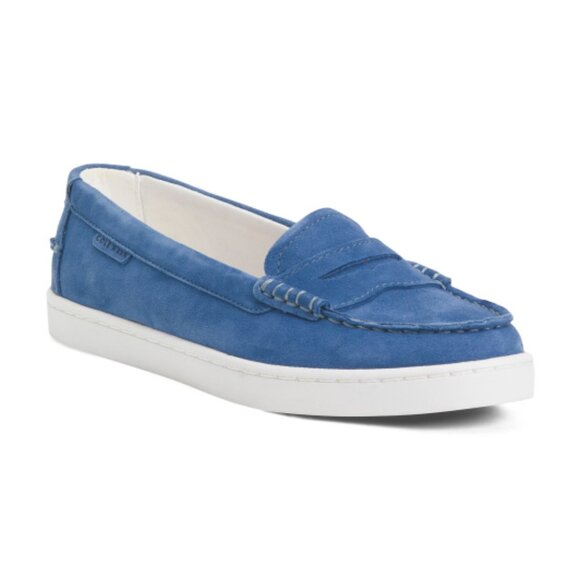 COLE HAAN Suede Nantucket Penny Loafers - Picture 1 of 3